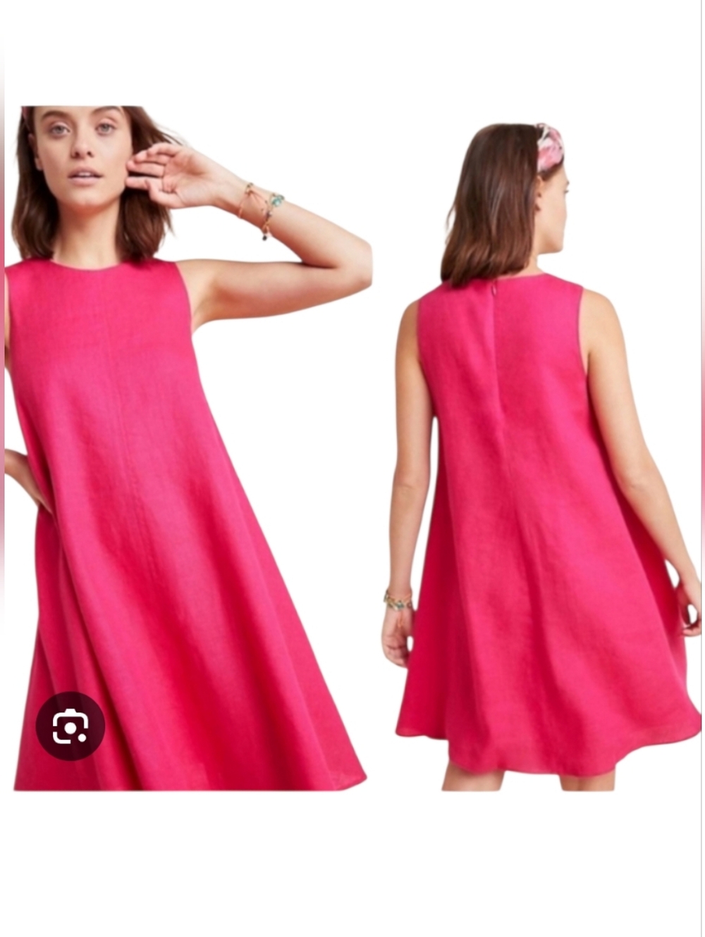 Maeve Bright Pink Sleeveless A-Line Mini Dress